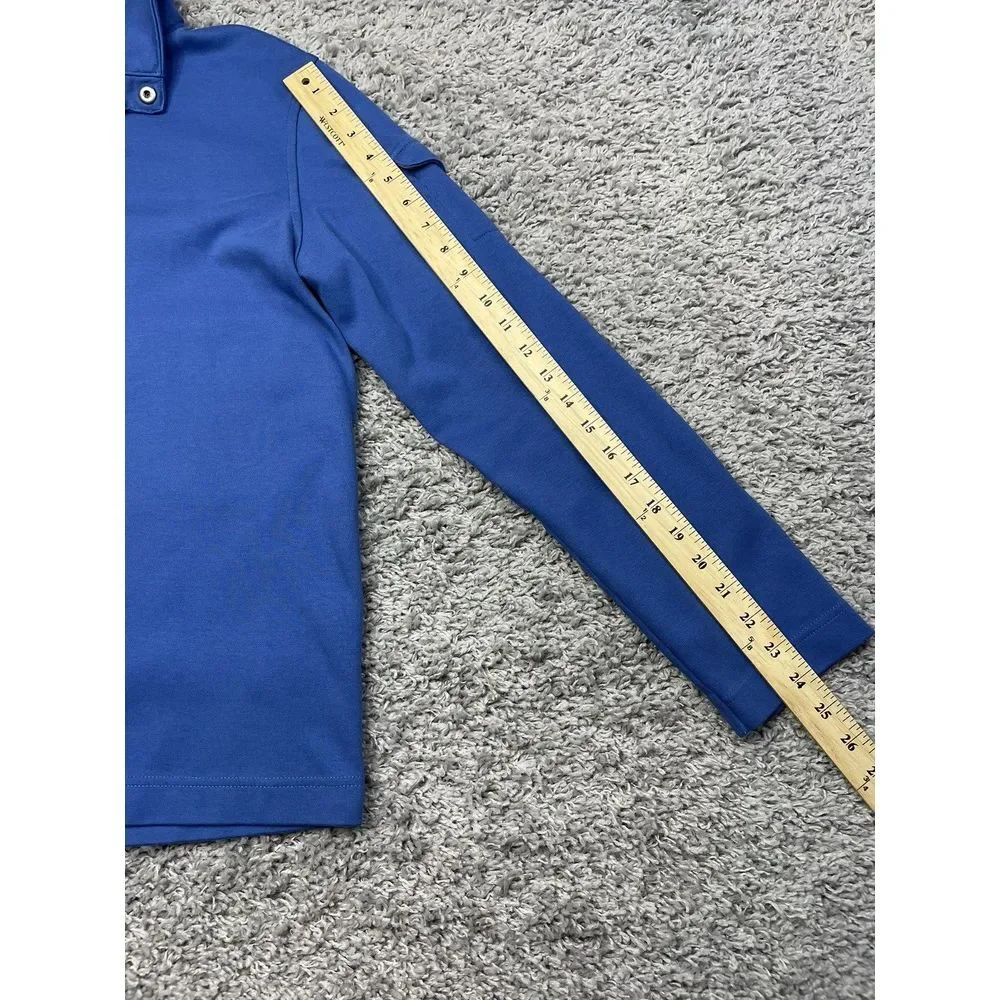 Banana Republic Men's Cotton 1/4 Snap Blue‎ Pullover w/Sleeve Pkt size L